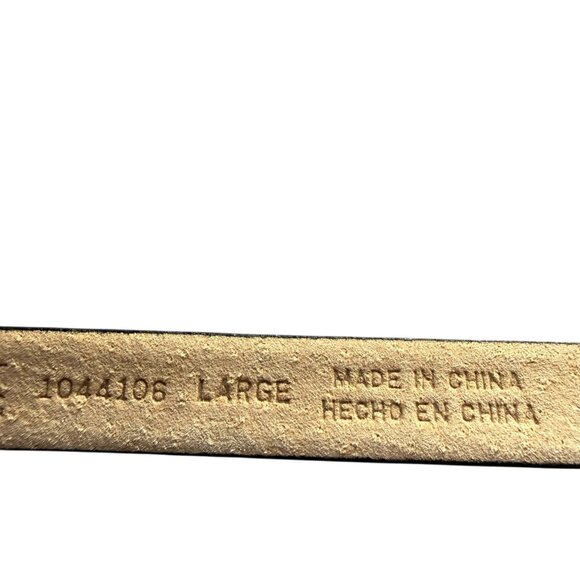 Anne Klein black genuine leather adjustable belt with silver buckle size large - Picture 8 of 11